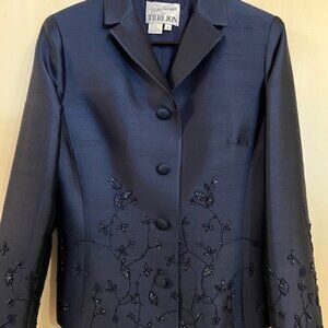Rickie Freeman for Teri Jon Silk Beaded Blazer BRAND NEW